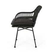 Outdoor Rattan Accent Chair With Metal Legs - R&R Furniture Gallery (Fountain Valley, CA)