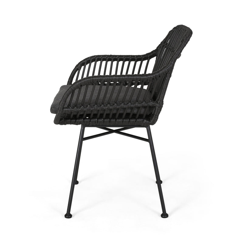 Outdoor Rattan Accent Chair With Metal Legs - R&R Furniture Gallery (Fountain Valley, CA)