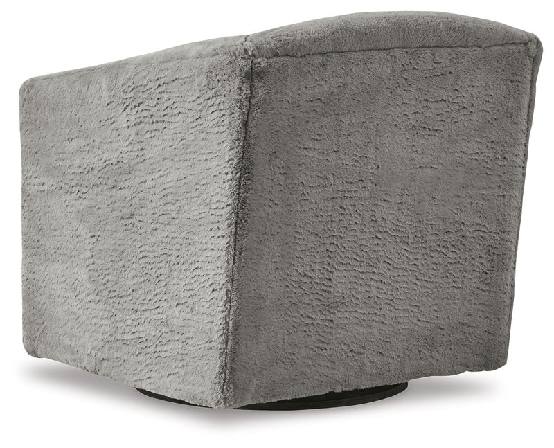 Bramner - Swivel Accent Chair - Charcoal - R&R Furniture Gallery (Fountain Valley, CA)