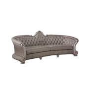 Dresden - 43" Sofa With 5 Pillows - Synthetic Leather & Vintage Bone White - R&R Furniture Gallery (Fountain Valley, CA)