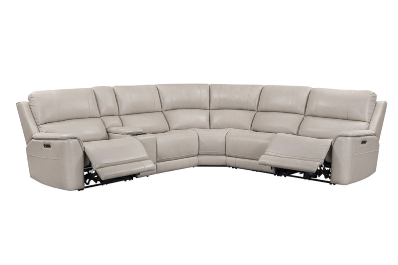 Parker Living Easton power reclining sectional with adjustable headrests, plush fabric, and modern design in a living room setting.