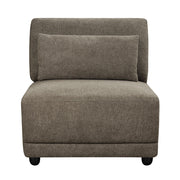 Rylie - Modular Armless Chair With Pillow - Brown Linen - R&R Furniture Gallery (Fountain Valley, CA)