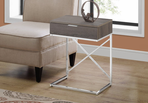 Accent Side Table, Storage Drawer, Contemporary - Taupe - R&R Furniture Gallery (Fountain Valley, CA)