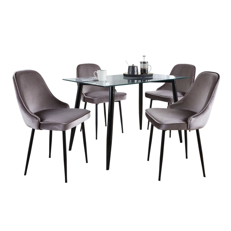 Contemporary 5-piece dining set by Lumi Source with a modern table and matching chairs, ideal for stylish dining rooms.