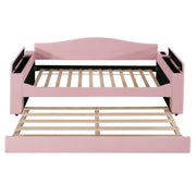 Upholstered Daybed With Storage Armrests, Trundle And Latest Integrated tooth Audio System - R&R Furniture Gallery (Fountain Valley, CA)