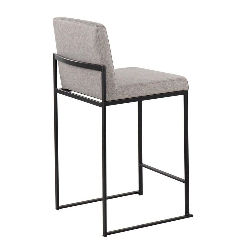 Lumi Source Fuji contemporary modern high back counter stool with sleek design and wooden legs, ideal for stylish kitchen or bar area.
