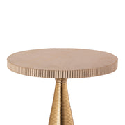 Celeste - Ribbed Side Table - Beige - R&R Furniture Gallery (Fountain Valley, CA)