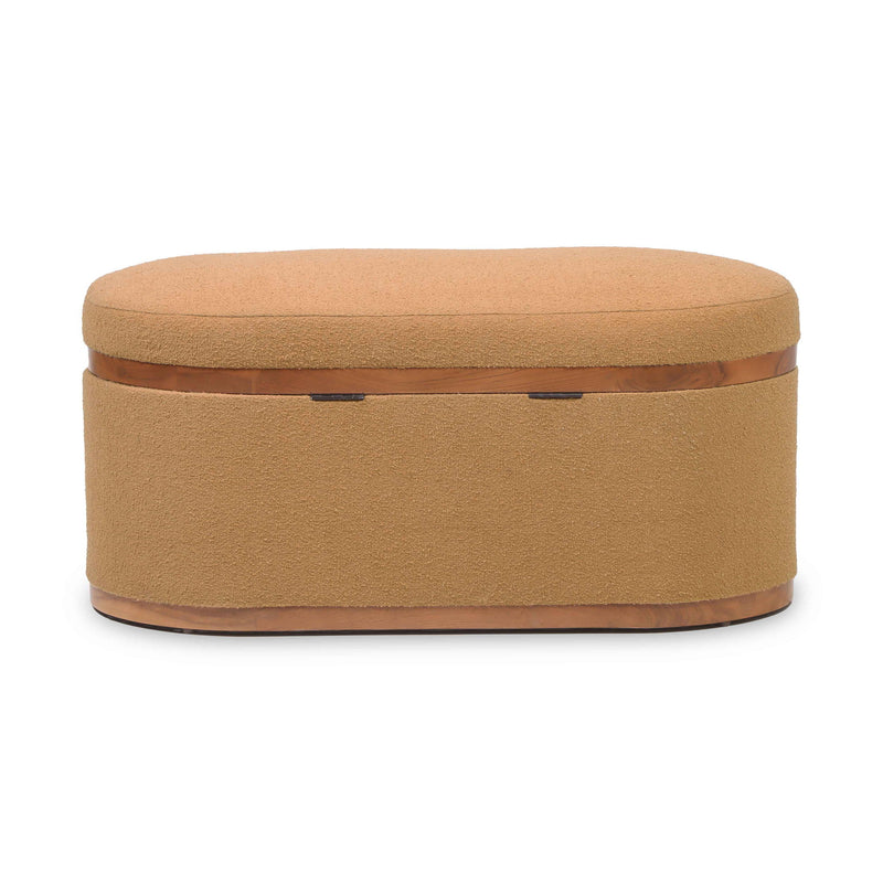 Olivier - Boucle Oval Storage Ottoman - R&R Furniture Gallery (Fountain Valley, CA)