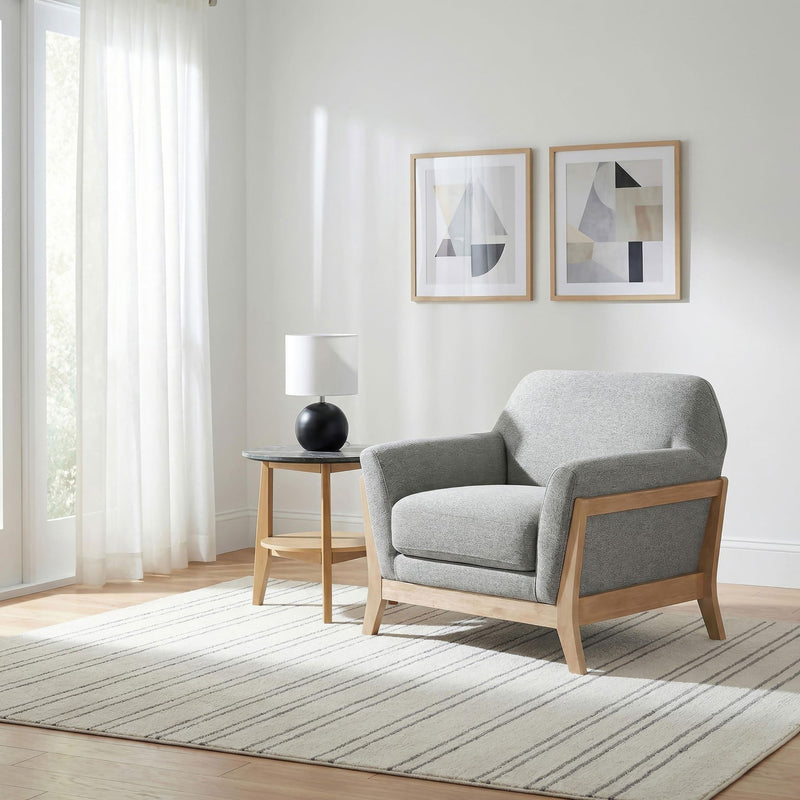 Vaughn Fabric Upholstered Flared Arm Accent Chair Grey