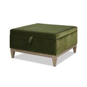 Knox - Square Storage Cocktail Ottoman - Olive Green - R&R Furniture Gallery (Fountain Valley, CA)