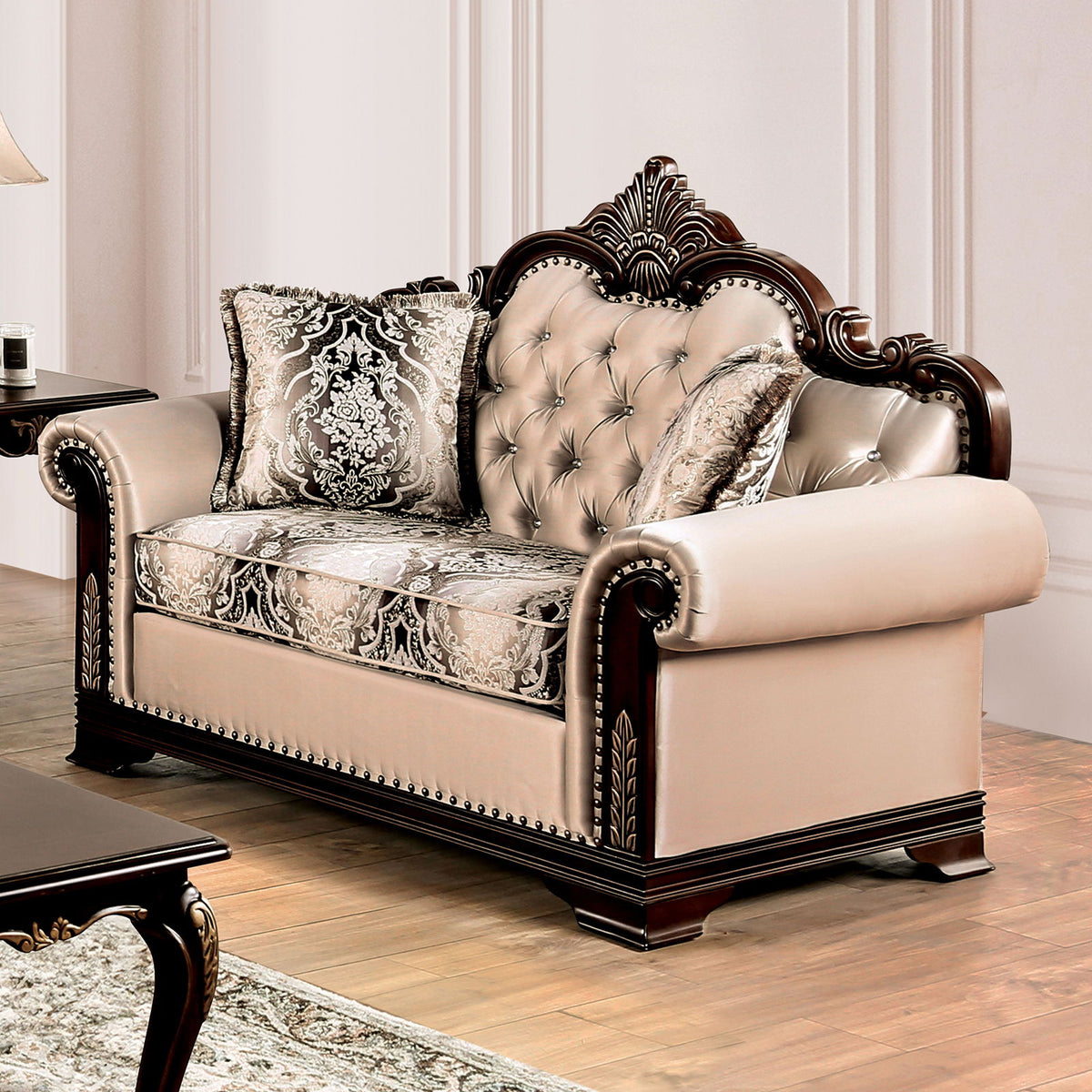 Yucatan - Loveseat, Dark Cherry/Beige