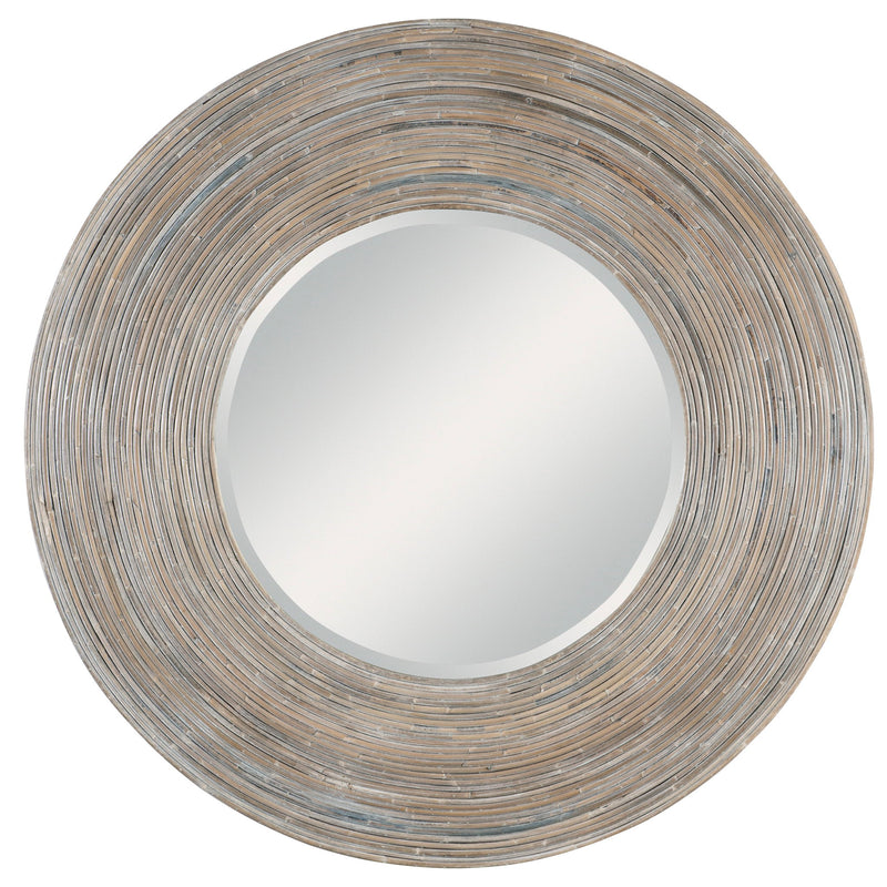 Vortex - White Washed Round Mirror