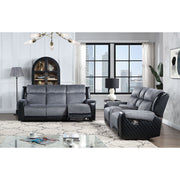 Alicia - Console Reclining Loveseat - Gray Black - R&R Furniture Gallery (Fountain Valley, CA)