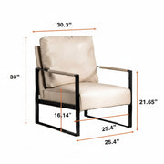 Accent Chair With Durable Square Frame, Armchair For Living Room - Brown - R&R Furniture Gallery (Fountain Valley, CA)