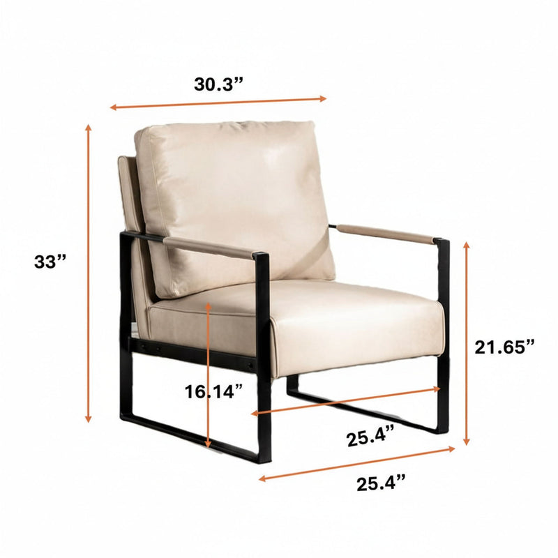 Accent Chair With Durable Square Frame, Armchair For Living Room - Brown - R&R Furniture Gallery (Fountain Valley, CA)