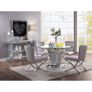 Noralie - Dining Table - Mirrored, Faux Diamonds & Clear Glass Top - R&R Furniture Gallery (Fountain Valley, CA)