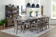 Lodge Dining - Upholstered “X” Back Counter Chair (Set of 2) - Siltstone - R&R Furniture Gallery (Fountain Valley, CA)