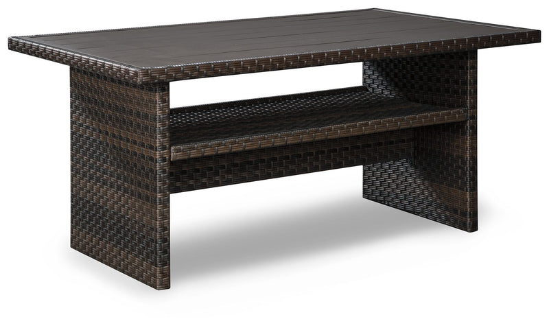 Easy Isle - RECT Multi-Use Table - Dark Brown / Beige - R&R Furniture Gallery (Fountain Valley, CA)