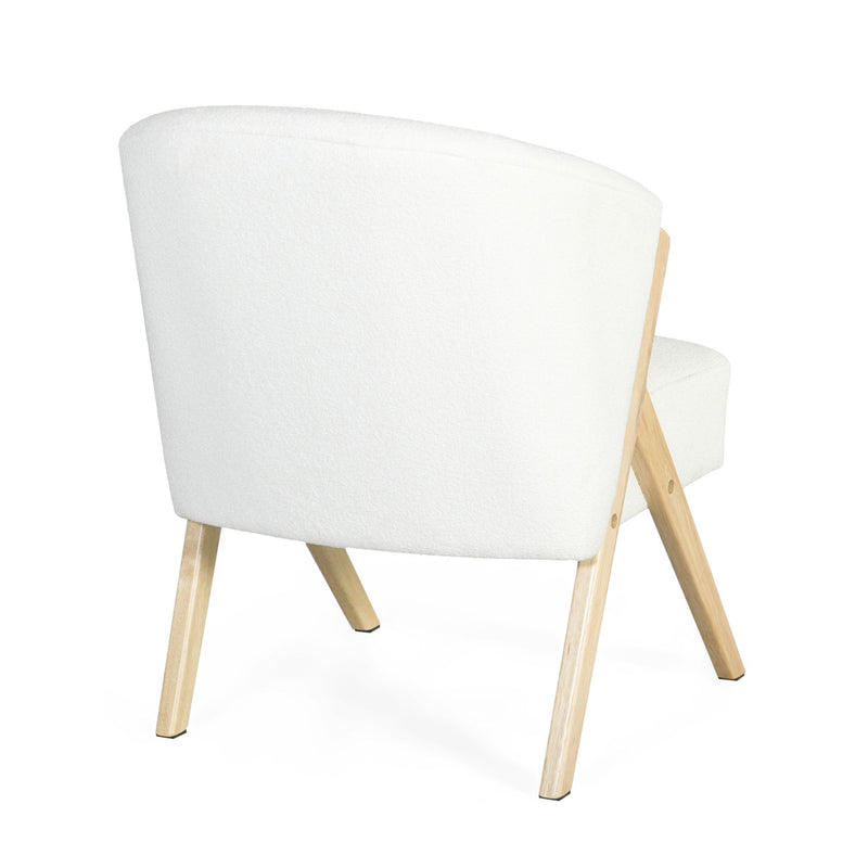 Modern Accent Chair With Polyester Upholstery And Minimalist Lounge Chair For Living Room, Bedroom, Or Office - White - R&R Furniture Gallery (Fountain Valley, CA)