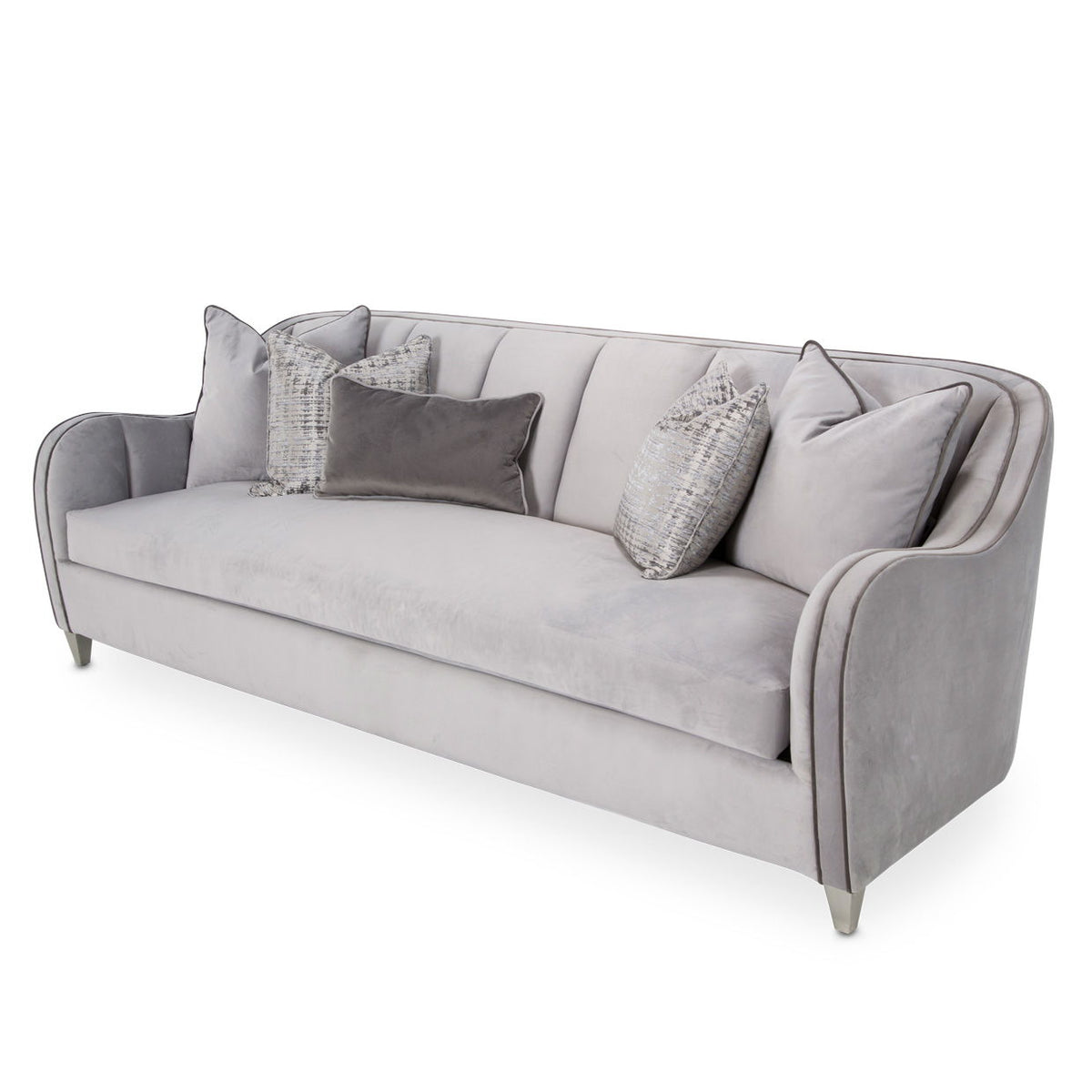 Roxbury Park - Velvet Sofa - Steel / Slate - R&R Furniture Gallery (Fountain Valley, CA)