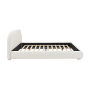 Upholstered Simple Modern Bedroom Bed With Curved Headboard - R&R Furniture Gallery (Fountain Valley, CA)