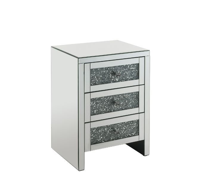 Noralie - 26" Accent Table With Faux Diamonds - Mirrored - R&R Furniture Gallery (Fountain Valley, CA)