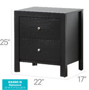 Glory Furniture accent nightstand with drawers, featuring a charming design and wooden finish, ideal for bedroom decor.