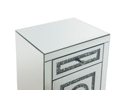 Noralie - 26"H Accent Table With Storage Drawers - Mirrored & Faux Diamonds - R&R Furniture Gallery (Fountain Valley, CA)