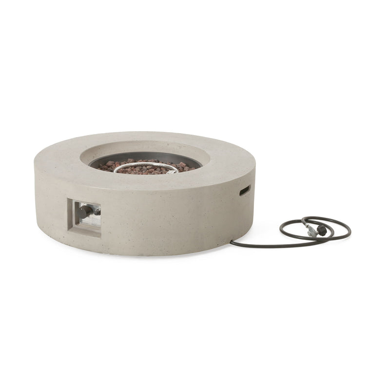 Modern Lightweight Concrete Outdoor Circular Fire Pit 50, 000 Btu