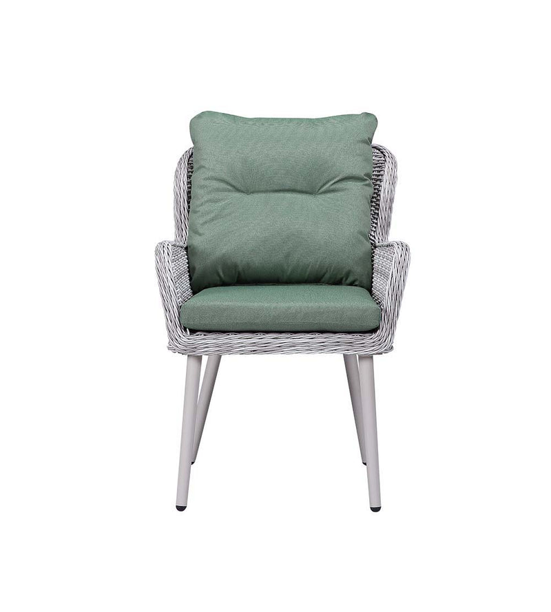 Jenneva - 7 Piece Patio Dining Set - Night Green Fabric & Gray - R&R Furniture Gallery (Fountain Valley, CA)