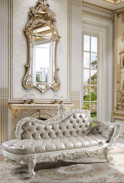Vanaheim - Bench - Beige Synthetic Leather & Antique White - R&R Furniture Gallery (Fountain Valley, CA)