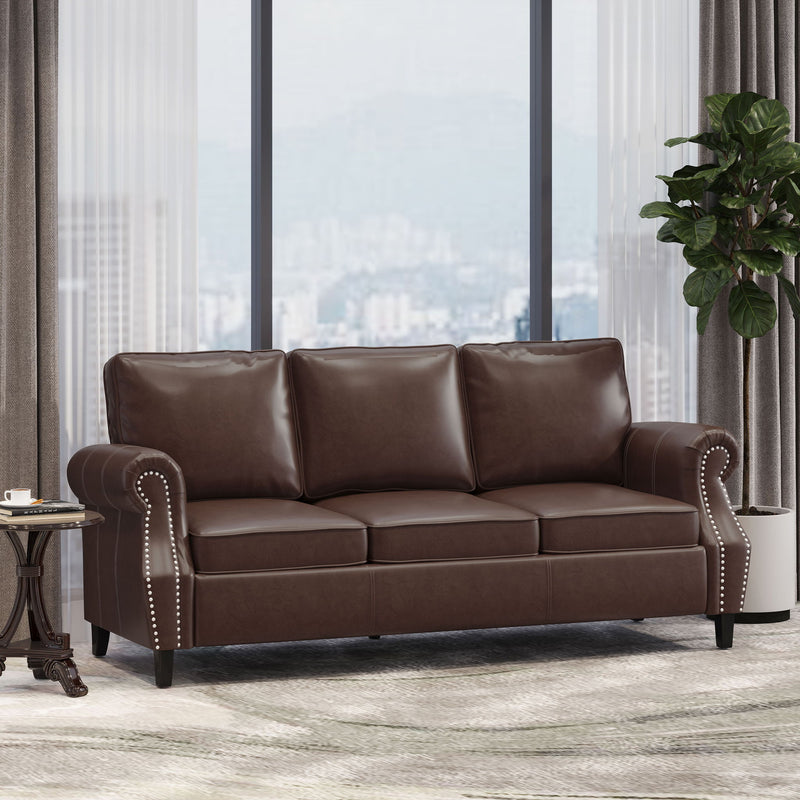 Contemporary 3 Seater Sofa With Nailhead Trim - R&R Furniture Gallery (Fountain Valley, CA)