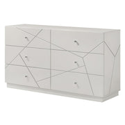 Esther - Dresser - White / Silver - R&R Furniture Gallery (Fountain Valley, CA)