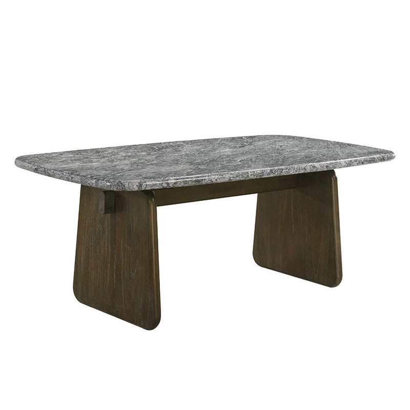 Dillon - Dining Table With Marble Top - Natural / Walnut - R&R Furniture Gallery (Fountain Valley, CA)