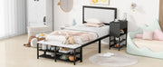 Platform Bed With 2 Tier Storage Shelves, Storage Cabinet - R&R Furniture Gallery (Fountain Valley, CA)