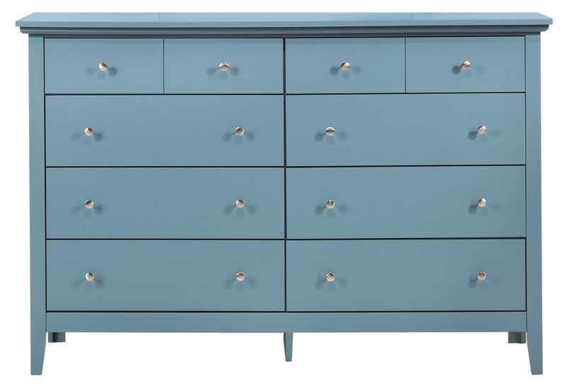 Elegant Glory Furniture dresser with sleek drawers, ideal for bedroom or living room storage, showcasing a modern casual design.