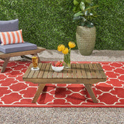 Outdoor Acacia Wood Coffee Table With Open Slat Design - R&R Furniture Gallery (Fountain Valley, CA)