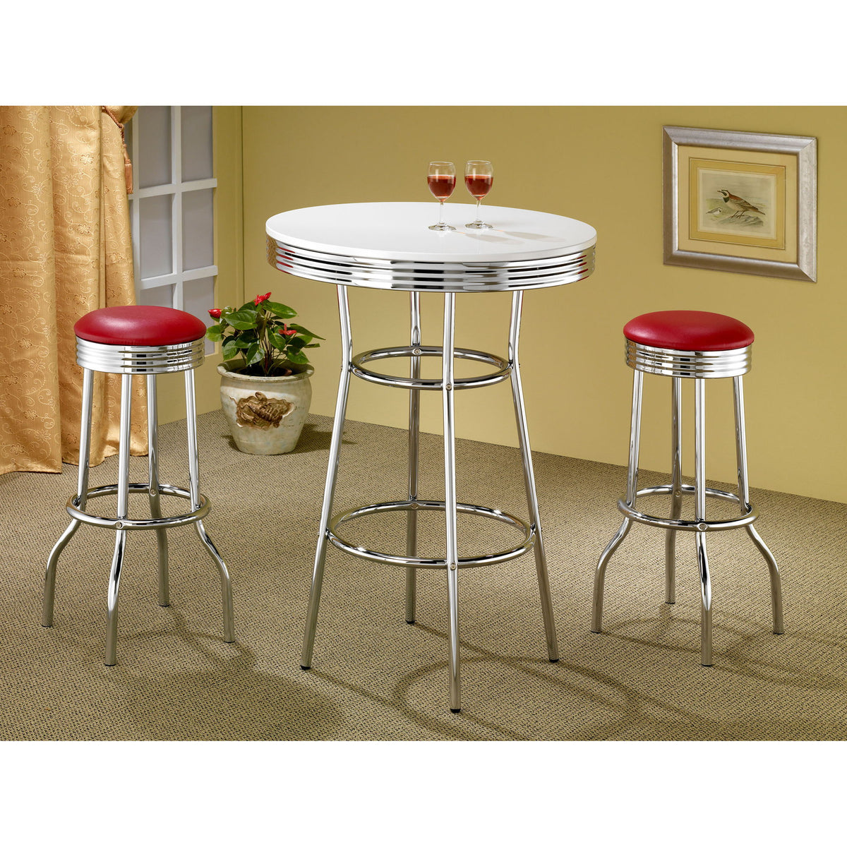 Bar Height Stool Vintage Style (Set of 2)
