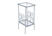 Accent Table, Side Tempered Glass, Transitional - Silver - R&R Furniture Gallery (Fountain Valley, CA)