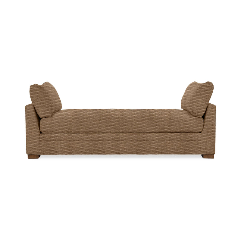 Classic Home Audrey daybed with a wooden frame and upholstered cushions, stylishly designed for a cozy, versatile bedroom or living space.