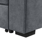 Toby - Woven Fabric Reversible Sleeper Sectional Sofa With Storage Chaise Cup Holder Charging Ports And Pockets - R&R Furniture Gallery (Fountain Valley, CA)