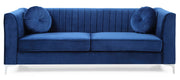 Delray micro suede stationary sofa by Glory Furniture featuring plush cushions and modern design.