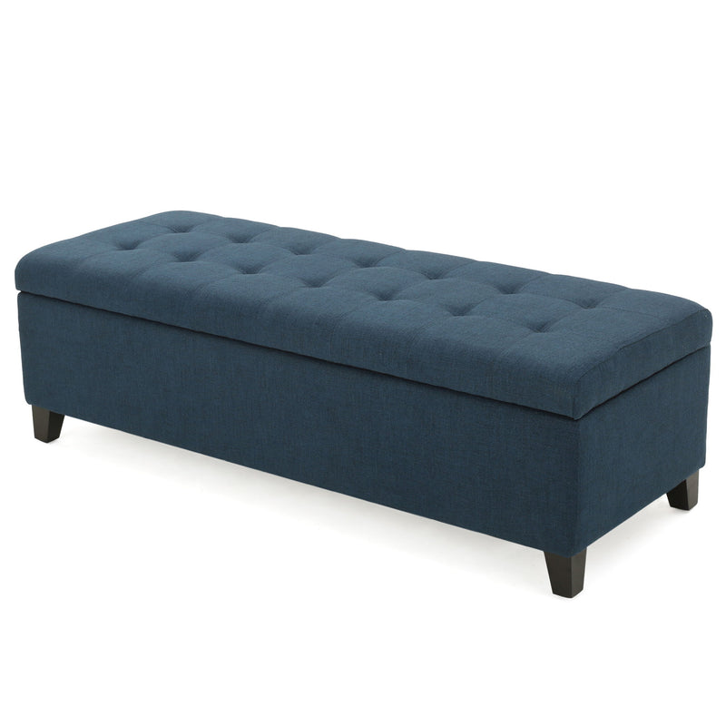 Upholstered Storage Ottoman Bench, Foot Rest For Bedroom - R&R Furniture Gallery (Fountain Valley, CA)