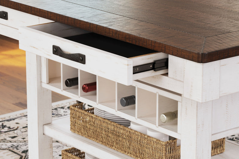 Valebeck - Rect Dining Room Counter Table With Wine Rack - R&R Furniture Gallery (Fountain Valley, CA)