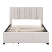 Upholstered Platform Bed With Drawers, Classic Headboard Design - R&R Furniture Gallery (Fountain Valley, CA)