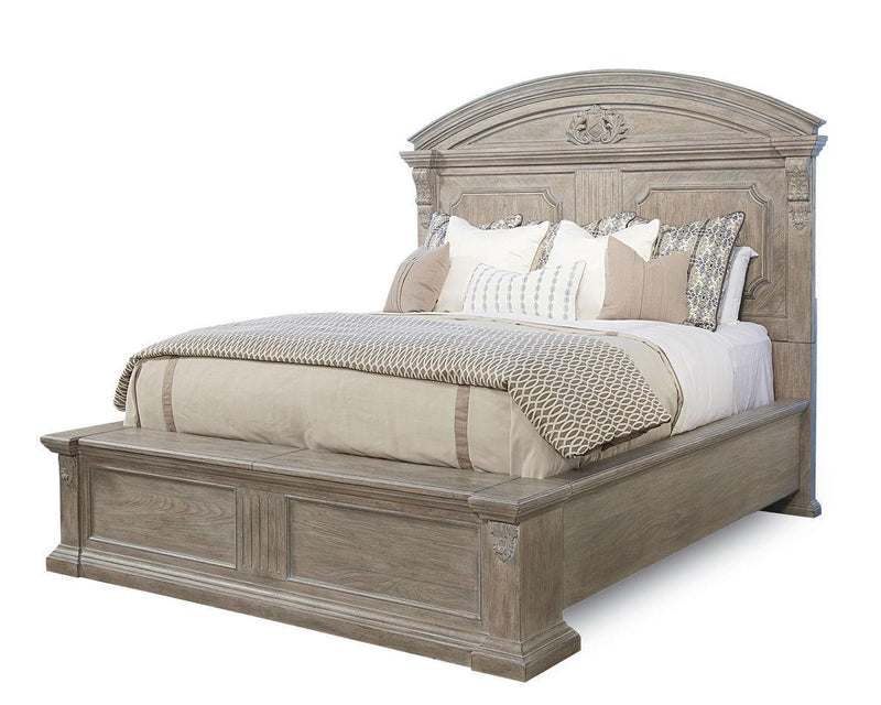 Arch Salvage California King Chambers Panel Bed in Parchment