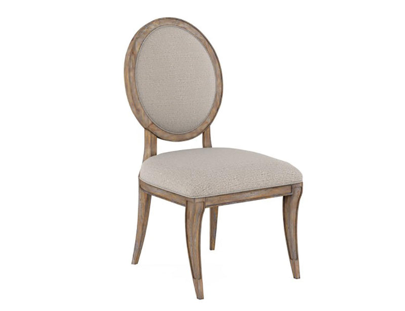 Furniture Architrave Oval Side Chair in Rustic Pine (Set of 2)