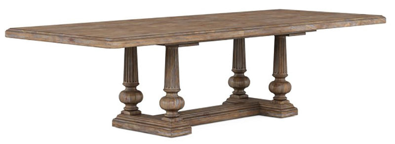 Furniture Architrave Trestle Dining Table in Rustic Pine