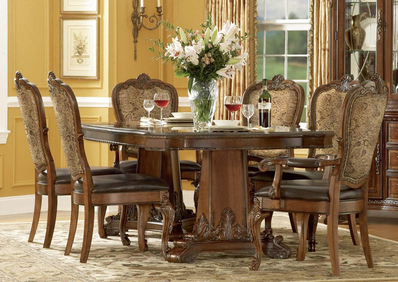 Old World Double Pedestal Dining Table in Cherry