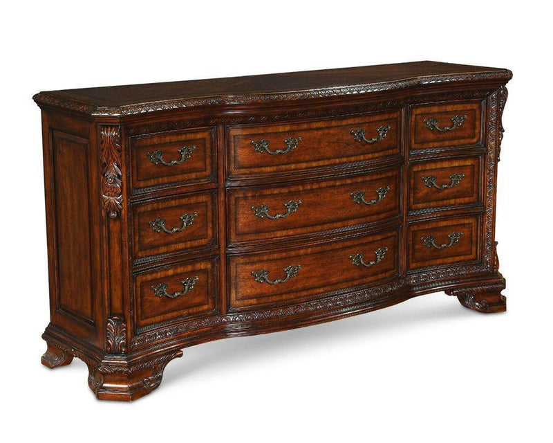 Old World Drawer Dresser in Warm Pomegranate